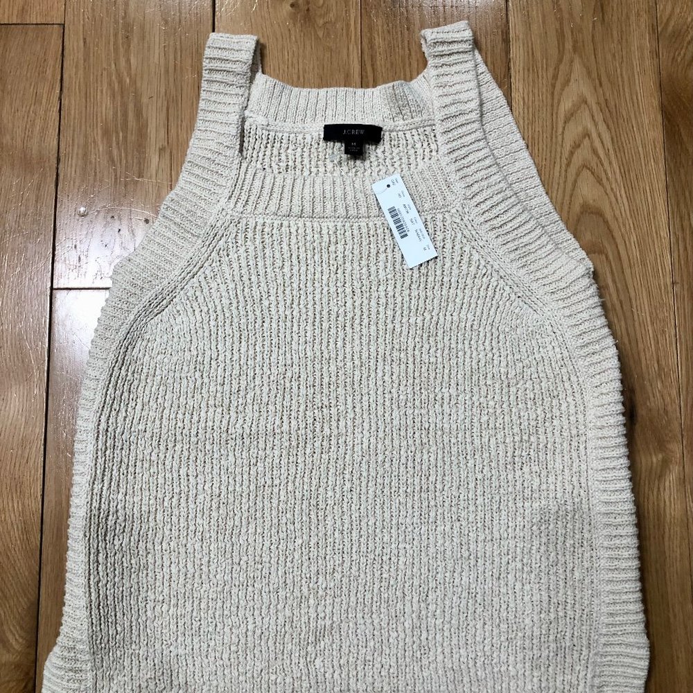 NWT J. Crew AM738 Sweater Tank in Natural / Off White, Size M